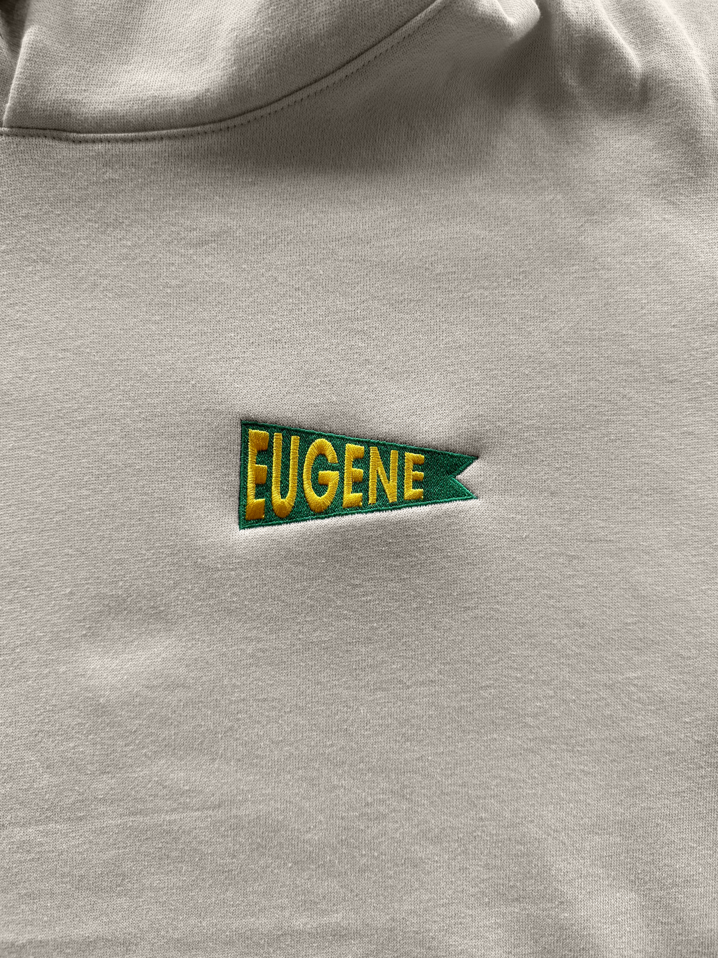 College Town Gear Eugene Pennant Midweight Hoody (Ivory) Closeup