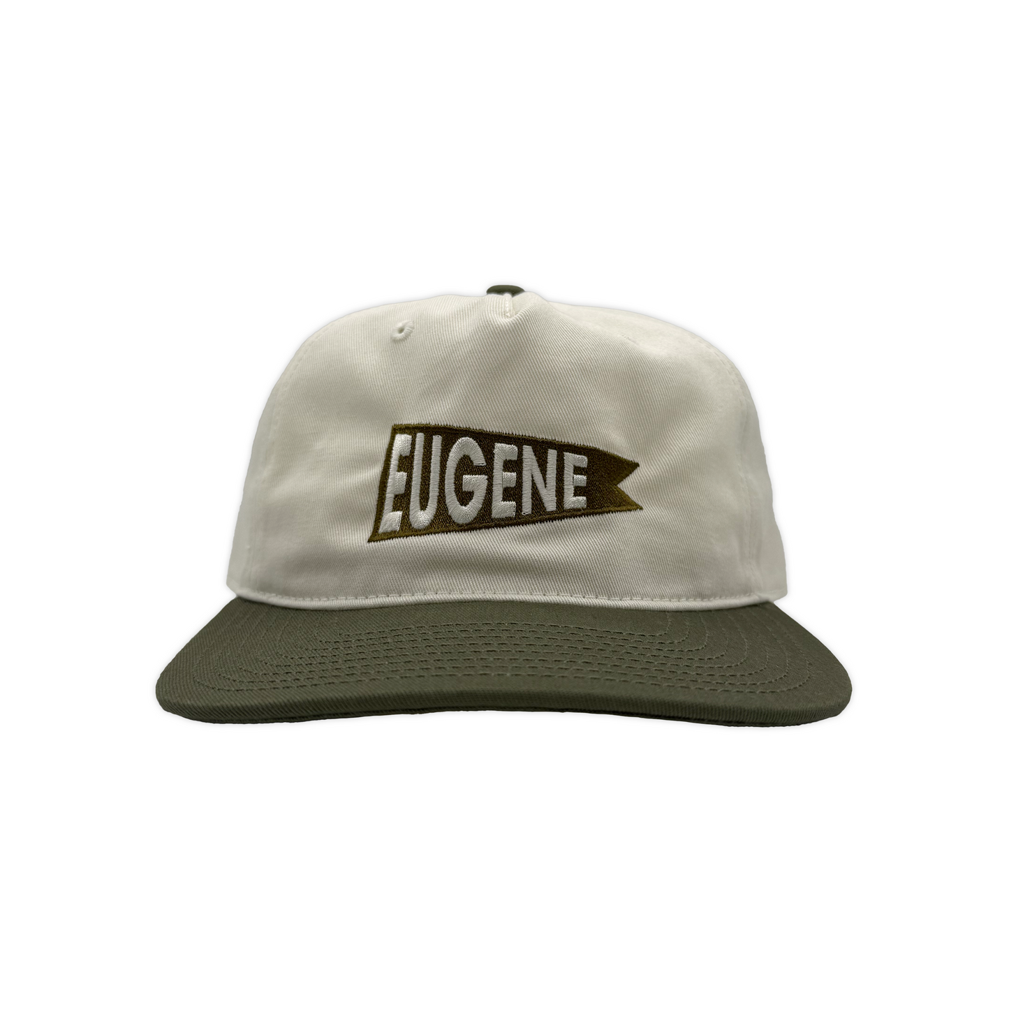 College Town Gear Eugene Pennant Two-Tone Hat (Natural/Army)