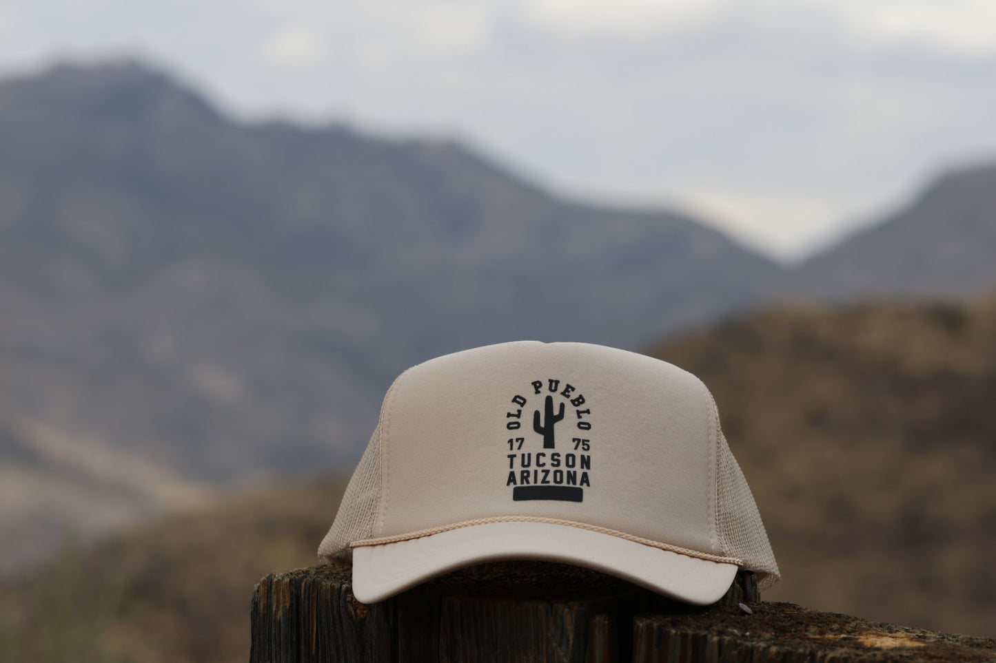 Old Pueblo Tucson High Profile Foam Trucker Hat (Tan)